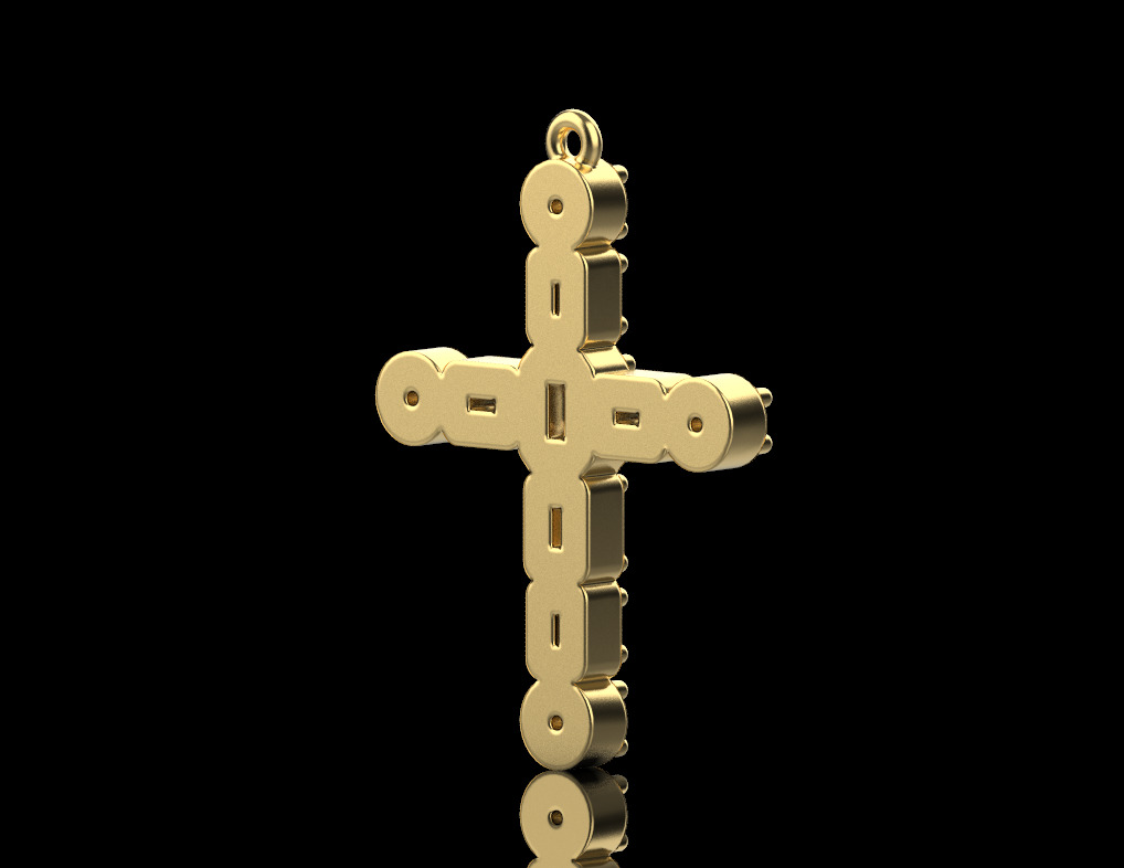 Cross Pendant 11136 3D print model_3