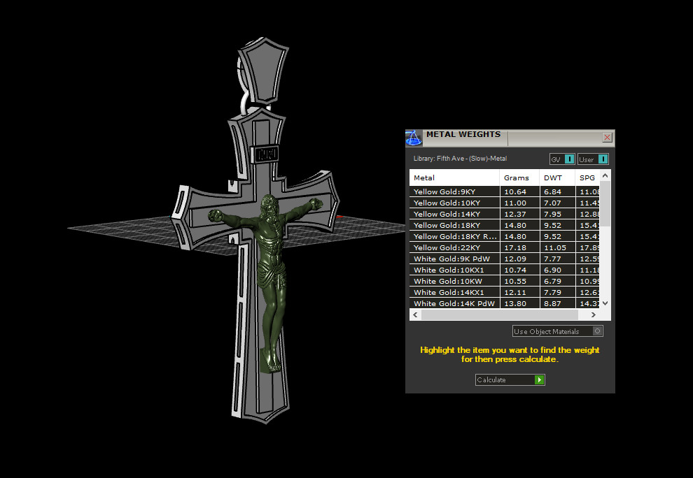 Jesus Cross Pendant 11008 3D print model_6