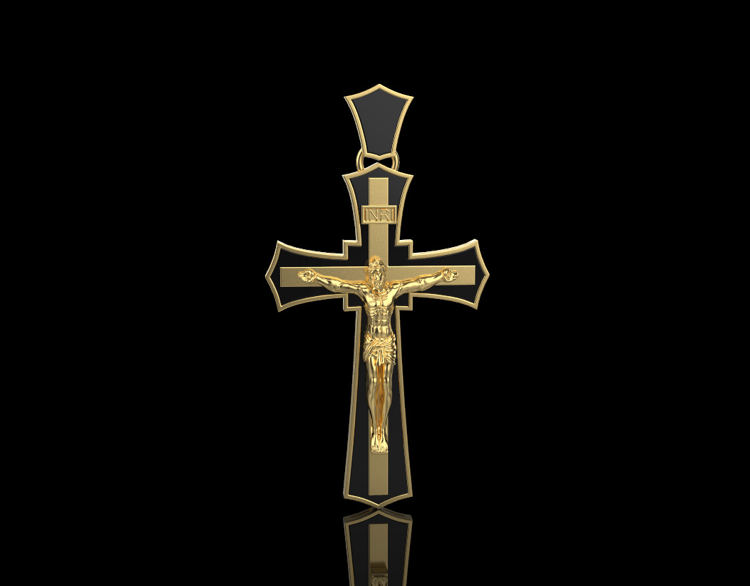 Jesus Cross Pendant 11008 3D print model_1