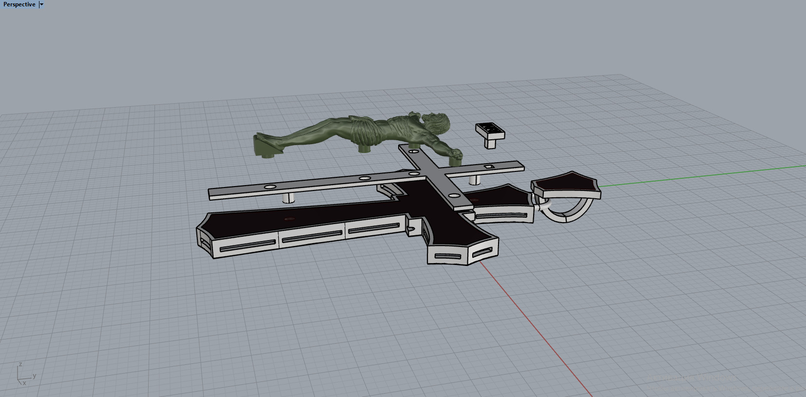 Jesus Cross Pendant 11008 3D print model_5