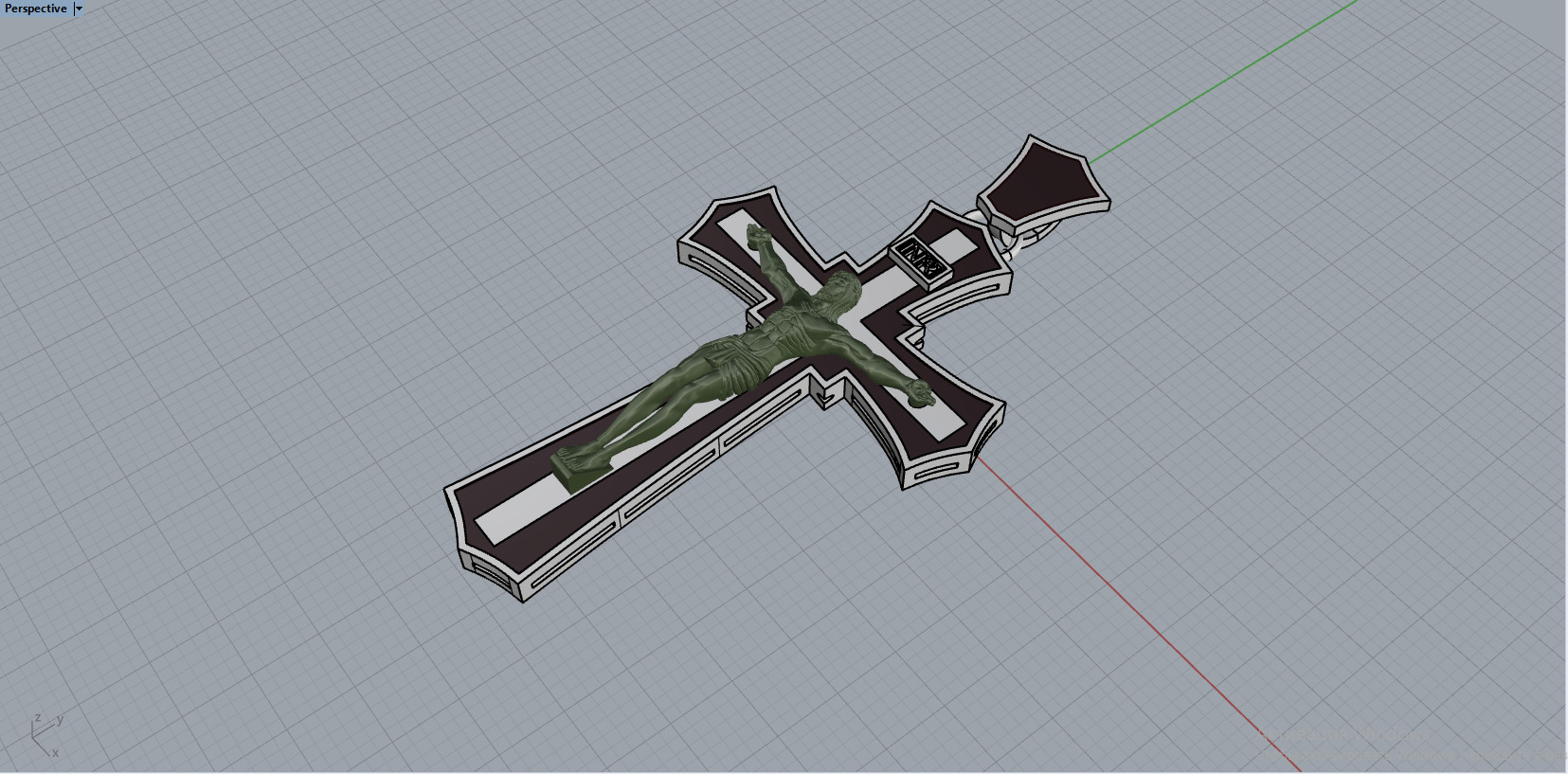 Jesus Cross Pendant 11008 3D print model_4