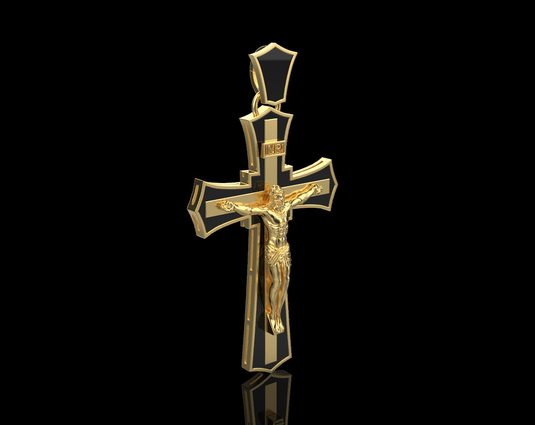 Jesus Cross Pendant 11008 3D print model_2