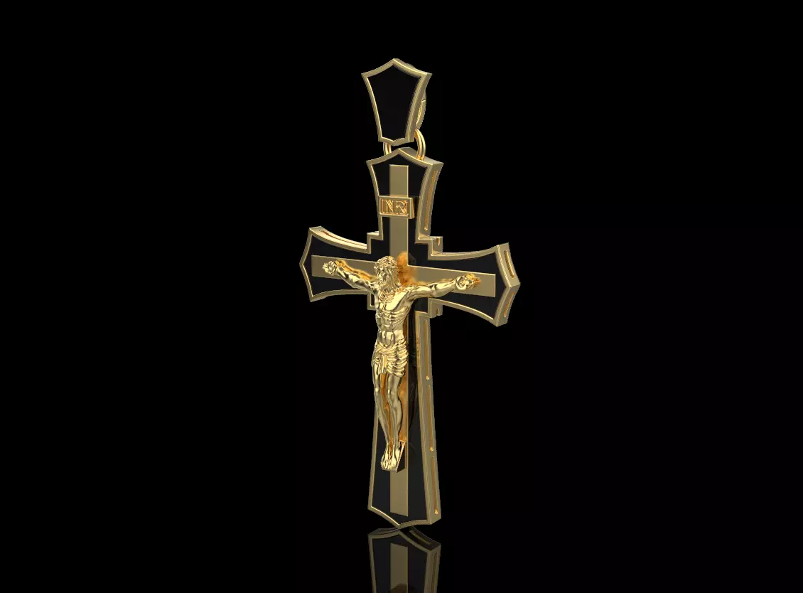 Jesus Cross Pendant 11008 3D print model_0