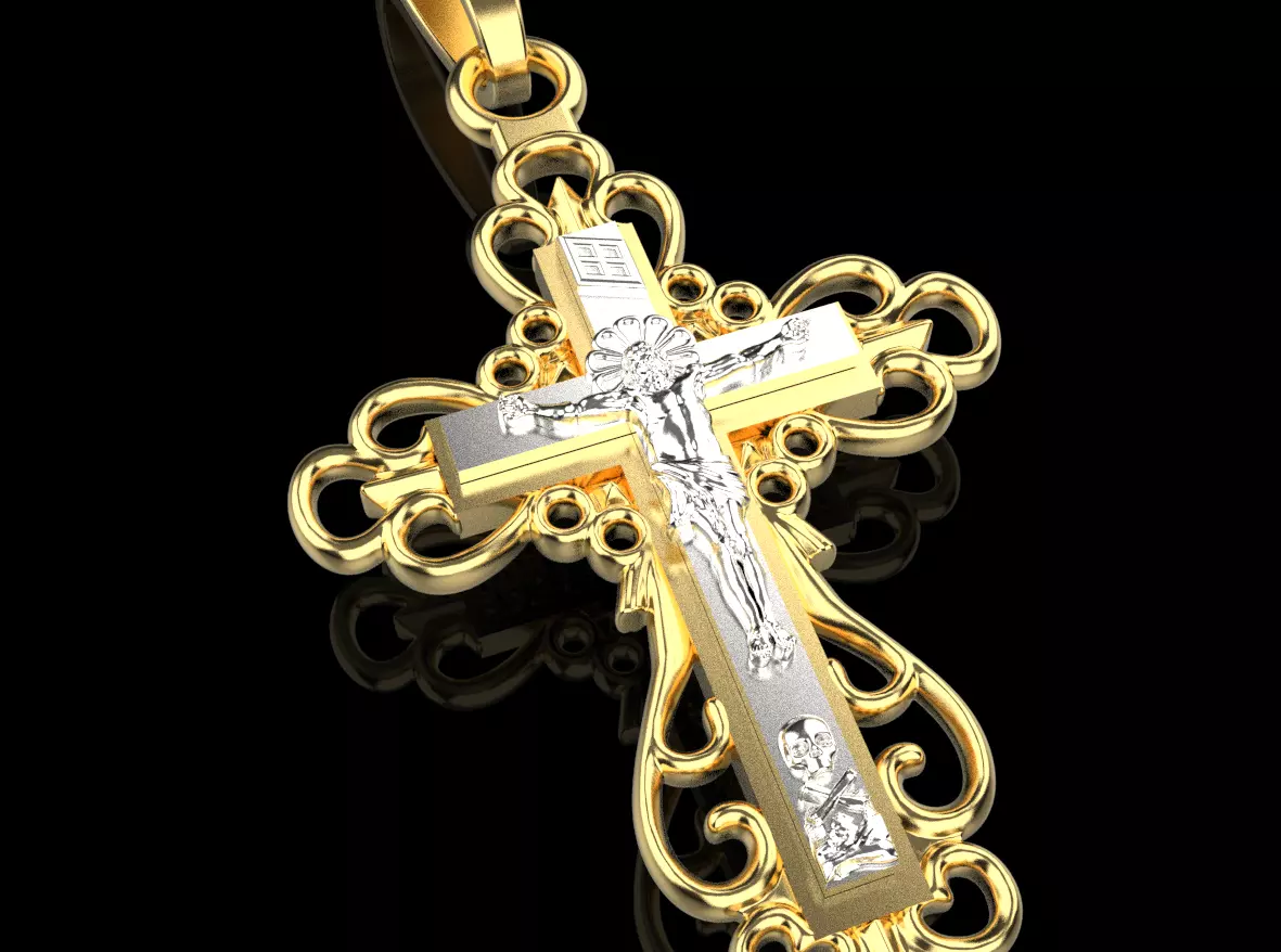 Jesus Cross Pendant 10823 3D print model_0