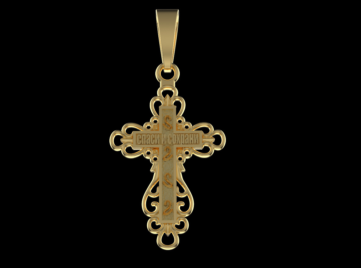 Jesus Cross Pendant 10823 3D print model_2