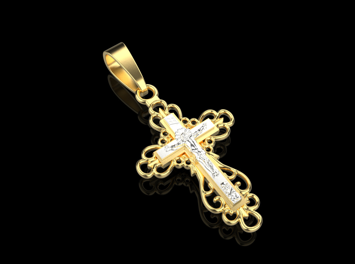Jesus Cross Pendant 10823 3D print model_3