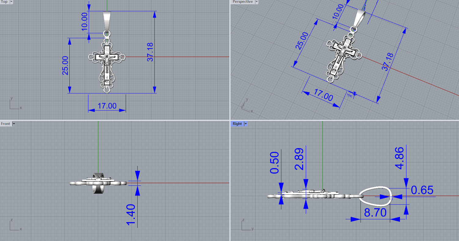 Jesus Cross Pendant 10823 3D print model_6