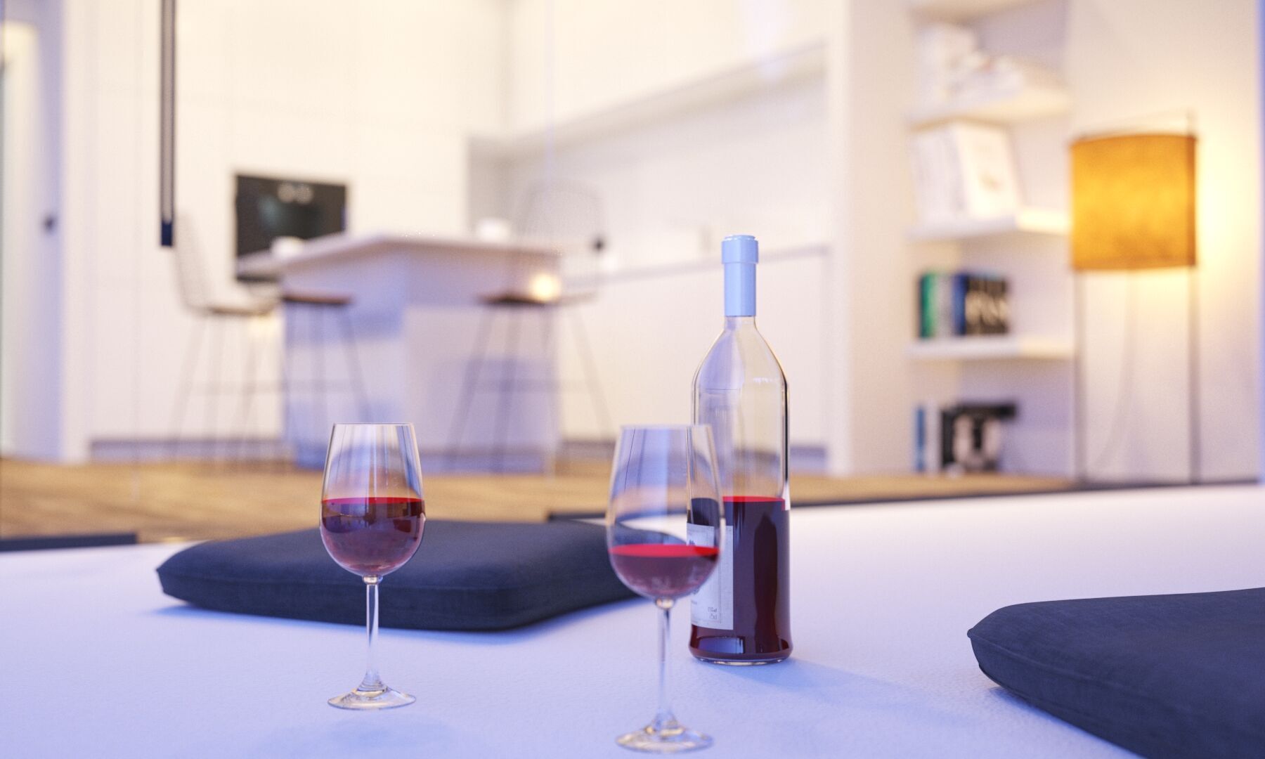 Modern Lake House 3D model_3