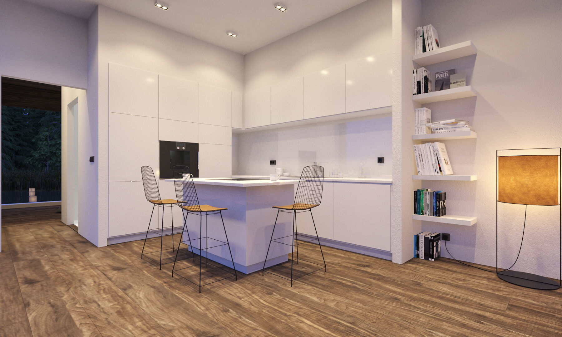 Modern Lake House 3D model_4