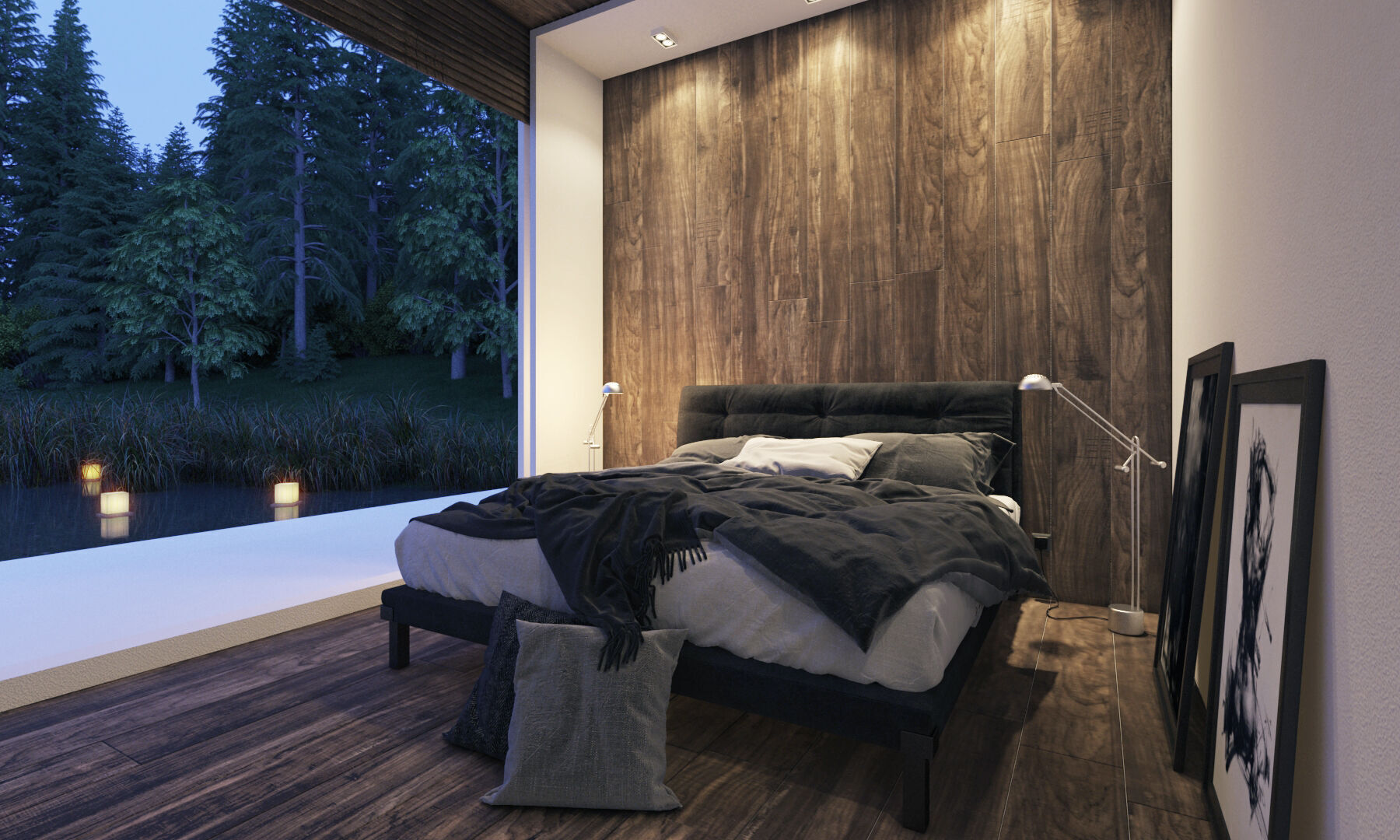 Modern Lake House 3D model_5