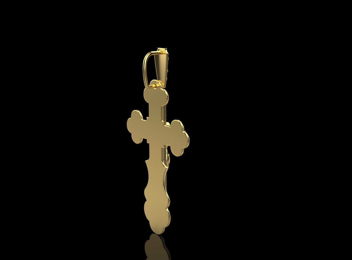 Cross Pendant 10819 3D print model_2