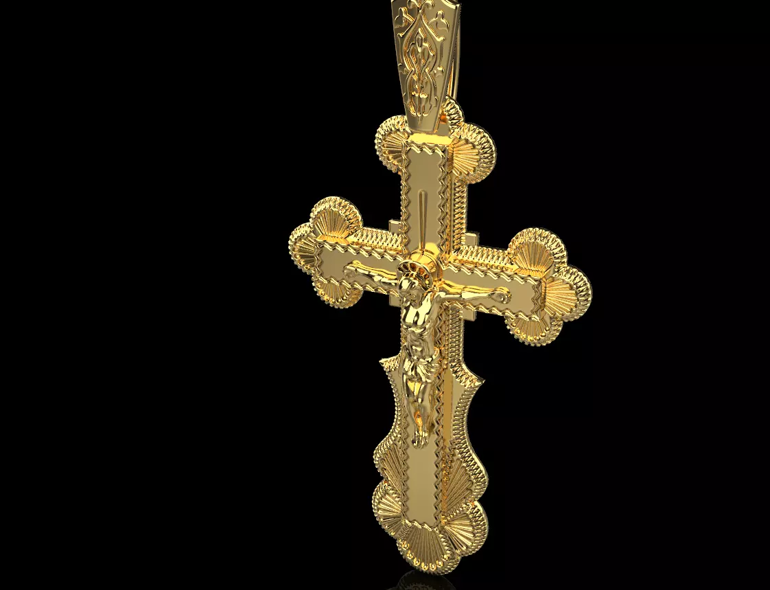 Cross Pendant 10819 3D print model_0