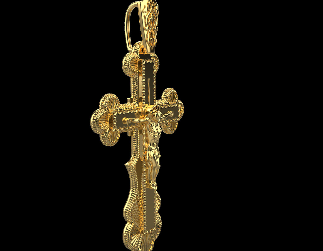 Cross Pendant 10819 3D print model_1
