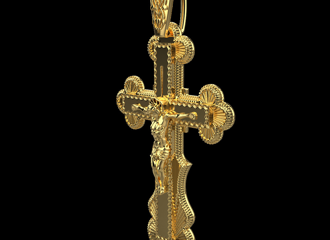 Cross Pendant 10819 3D print model_3