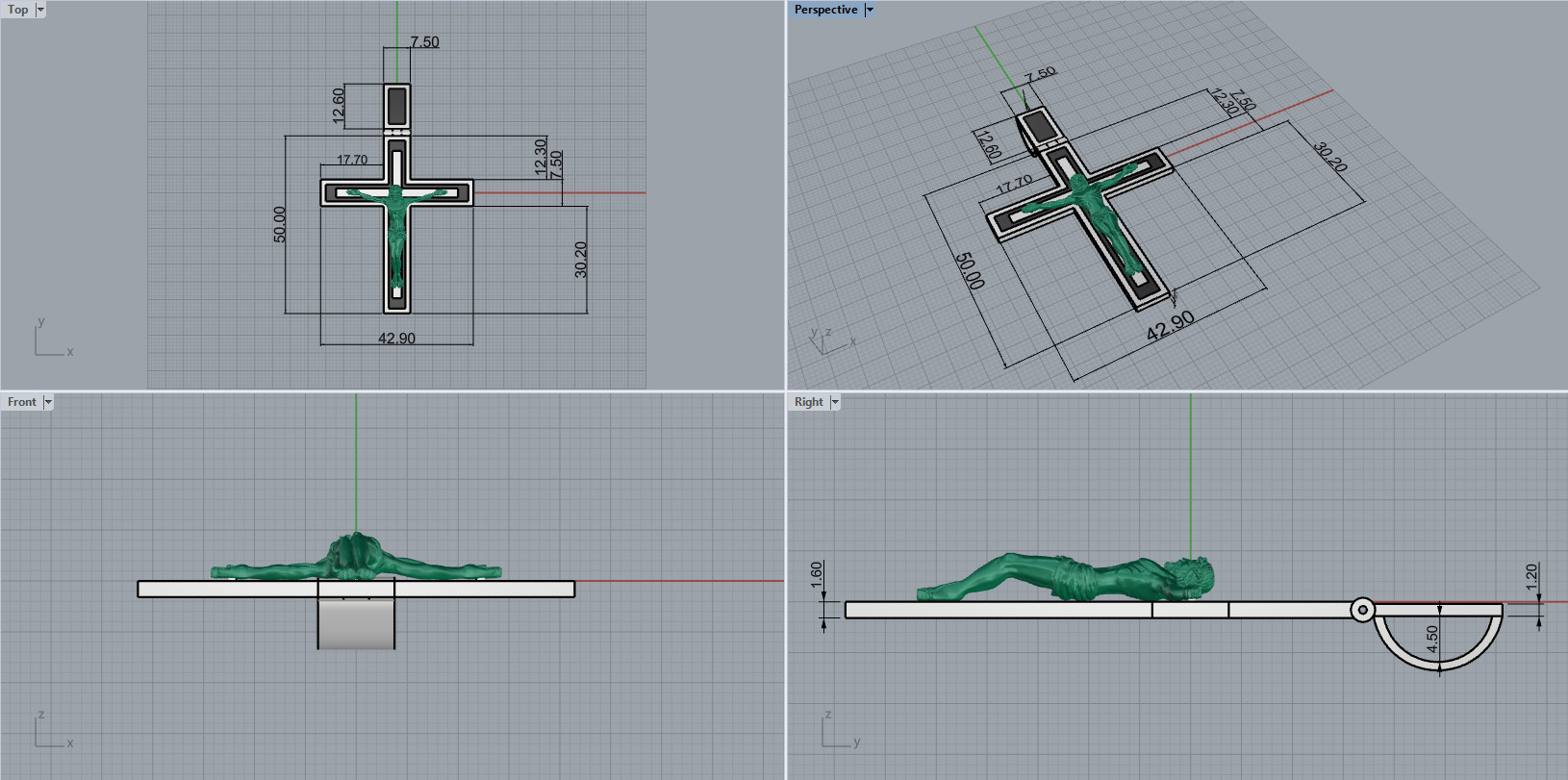 Jesus Cross Pendant 10663 3D print model_9