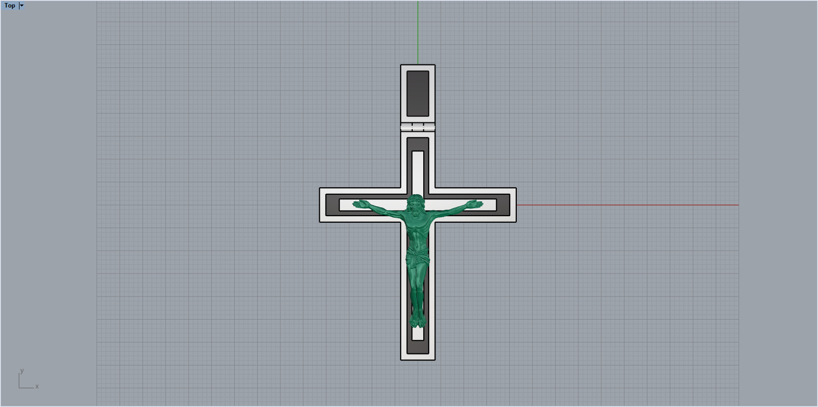 Jesus Cross Pendant 10663 3D print model_4