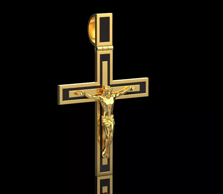Jesus Cross Pendant 10663 3D print model_0