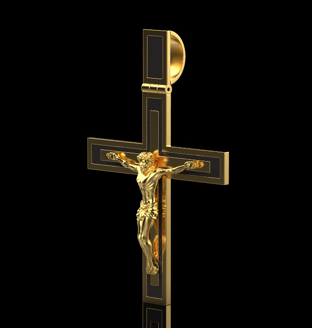 Jesus Cross Pendant 10663 3D print model_1
