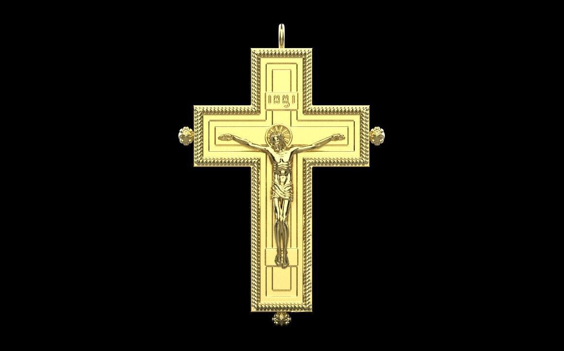 Jesus Cross Pendant 65156 3D print model_2