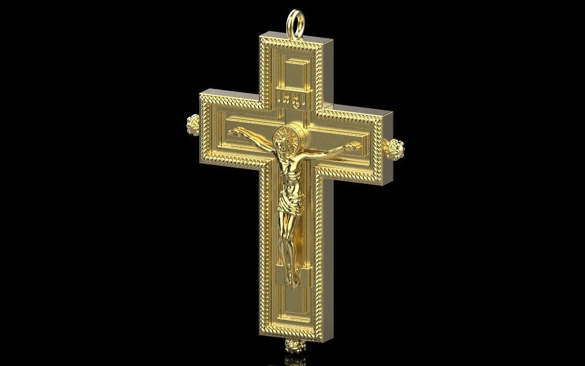 Jesus Cross Pendant 65156 3D print model_1