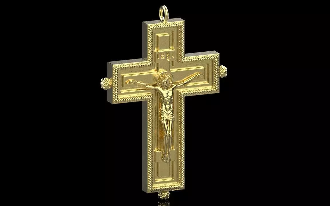 Jesus Cross Pendant 65156 3D print model_0