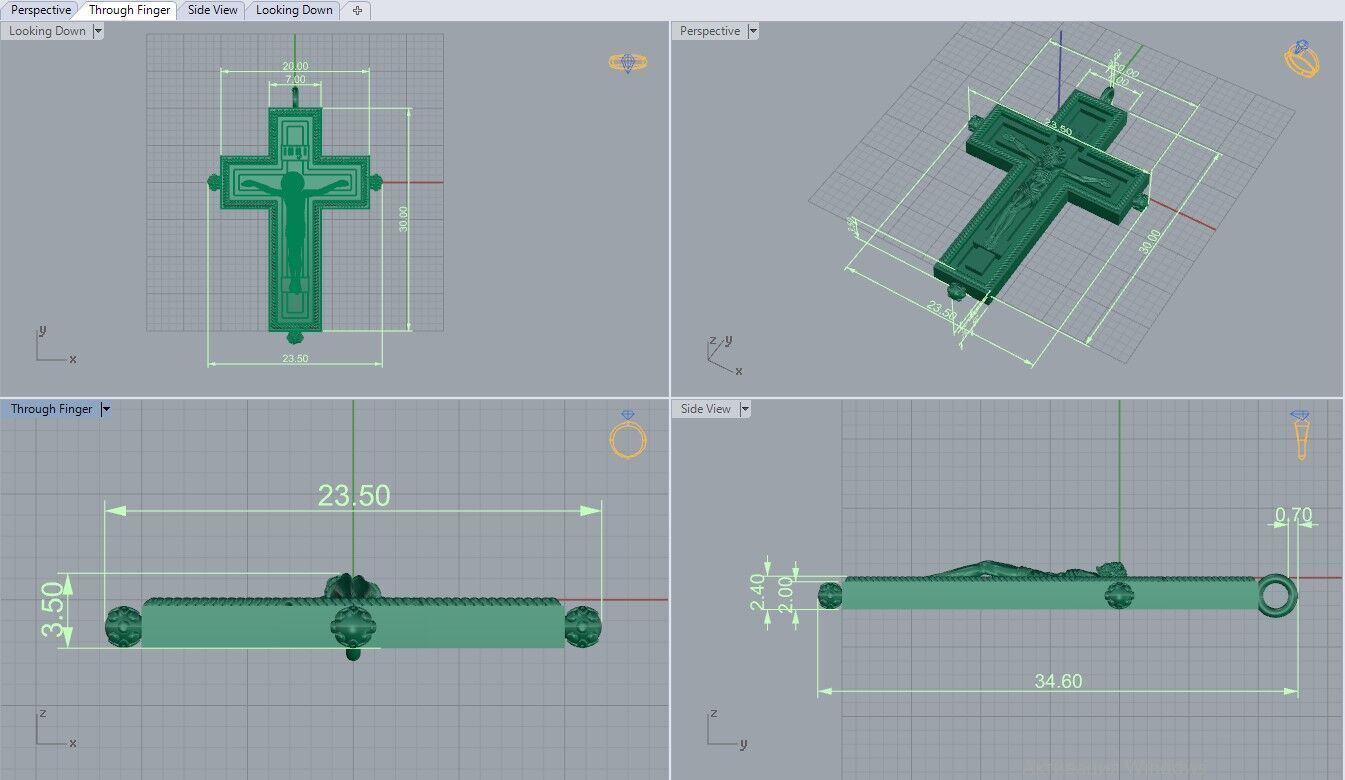 Jesus Cross Pendant 65156 3D print model_4