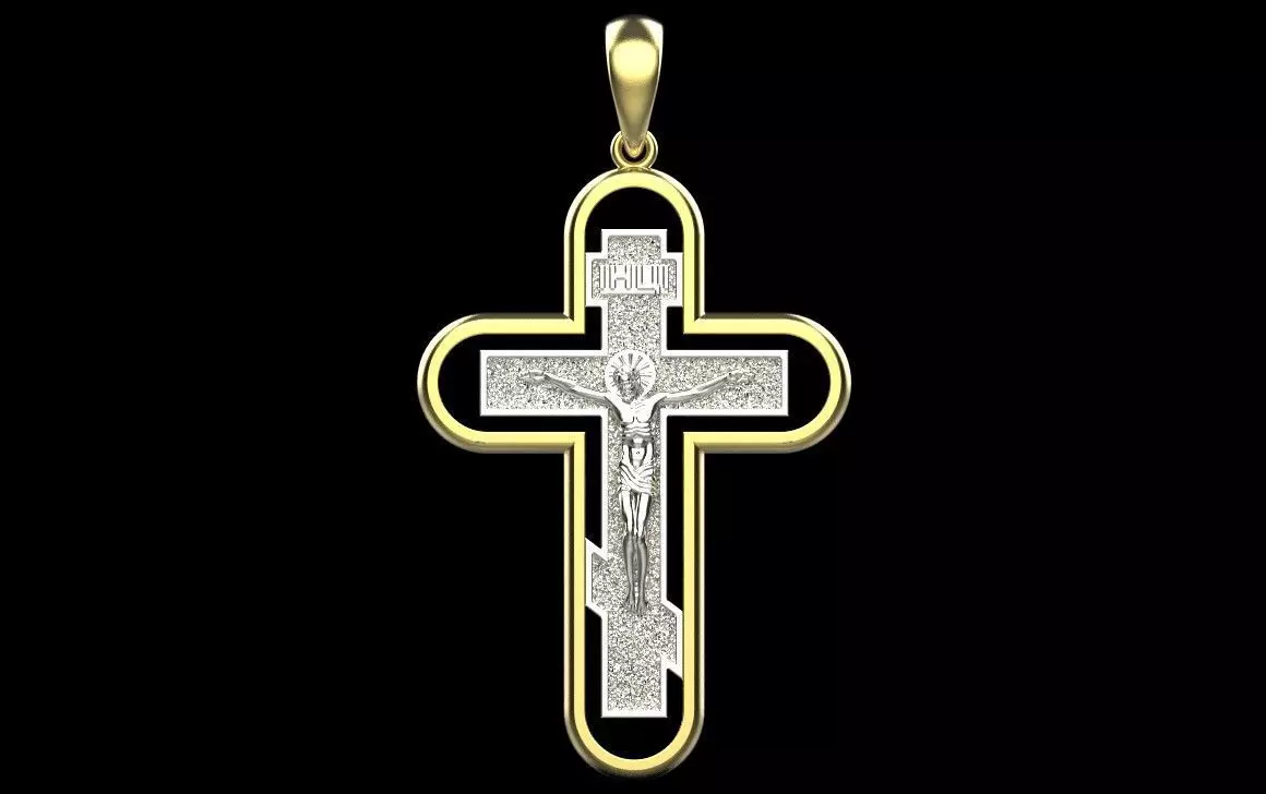 Jesus Cross Pendant 70102 3D print model_0