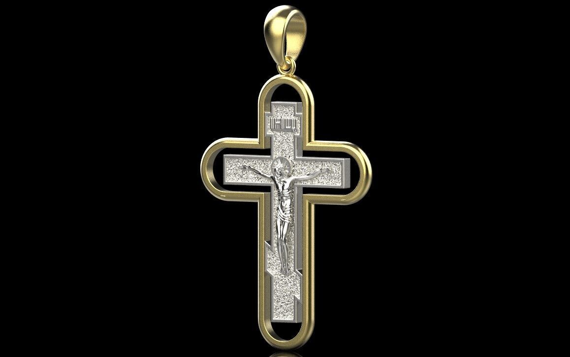 Jesus Cross Pendant 70102 3D print model_2