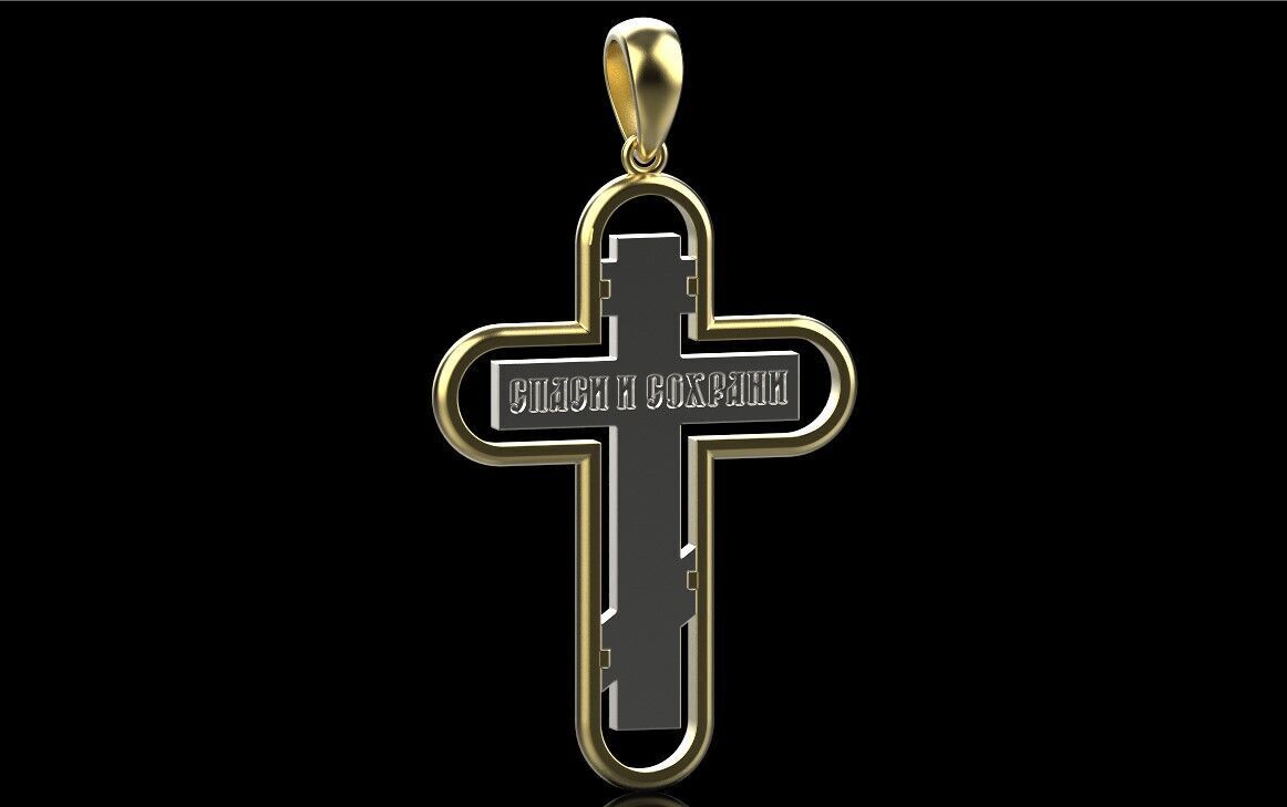 Jesus Cross Pendant 70102 3D print model_3