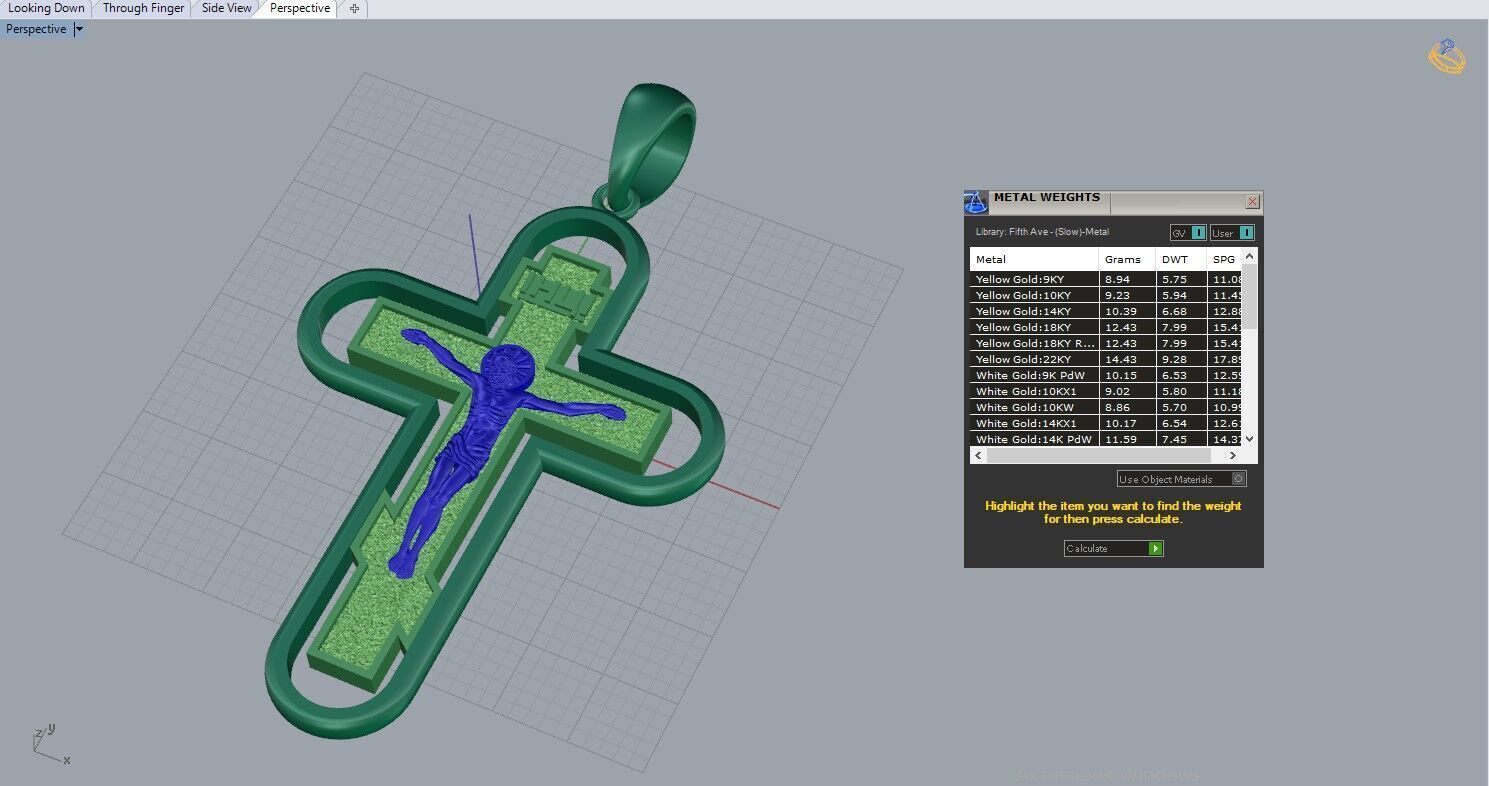 Jesus Cross Pendant 70102 3D print model_5