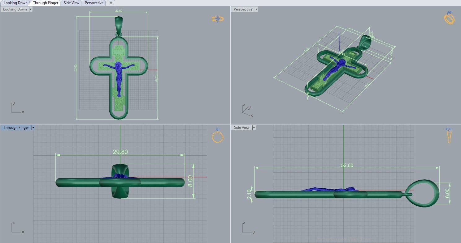 Jesus Cross Pendant 70102 3D print model_4