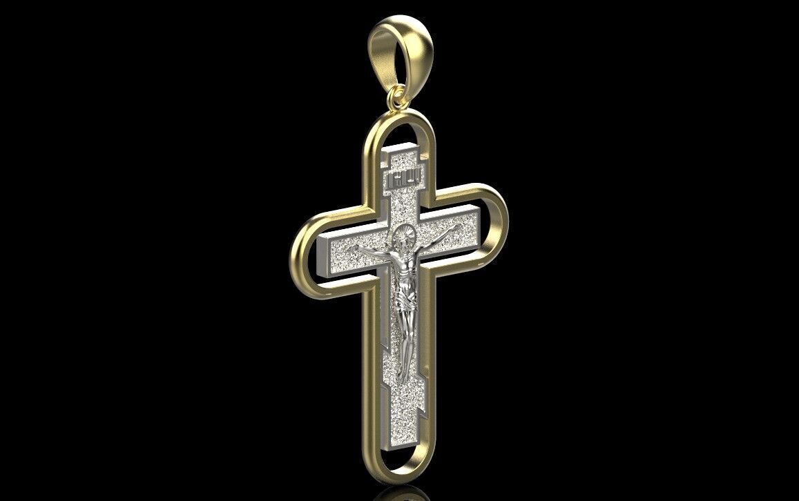 Jesus Cross Pendant 70102 3D print model_1