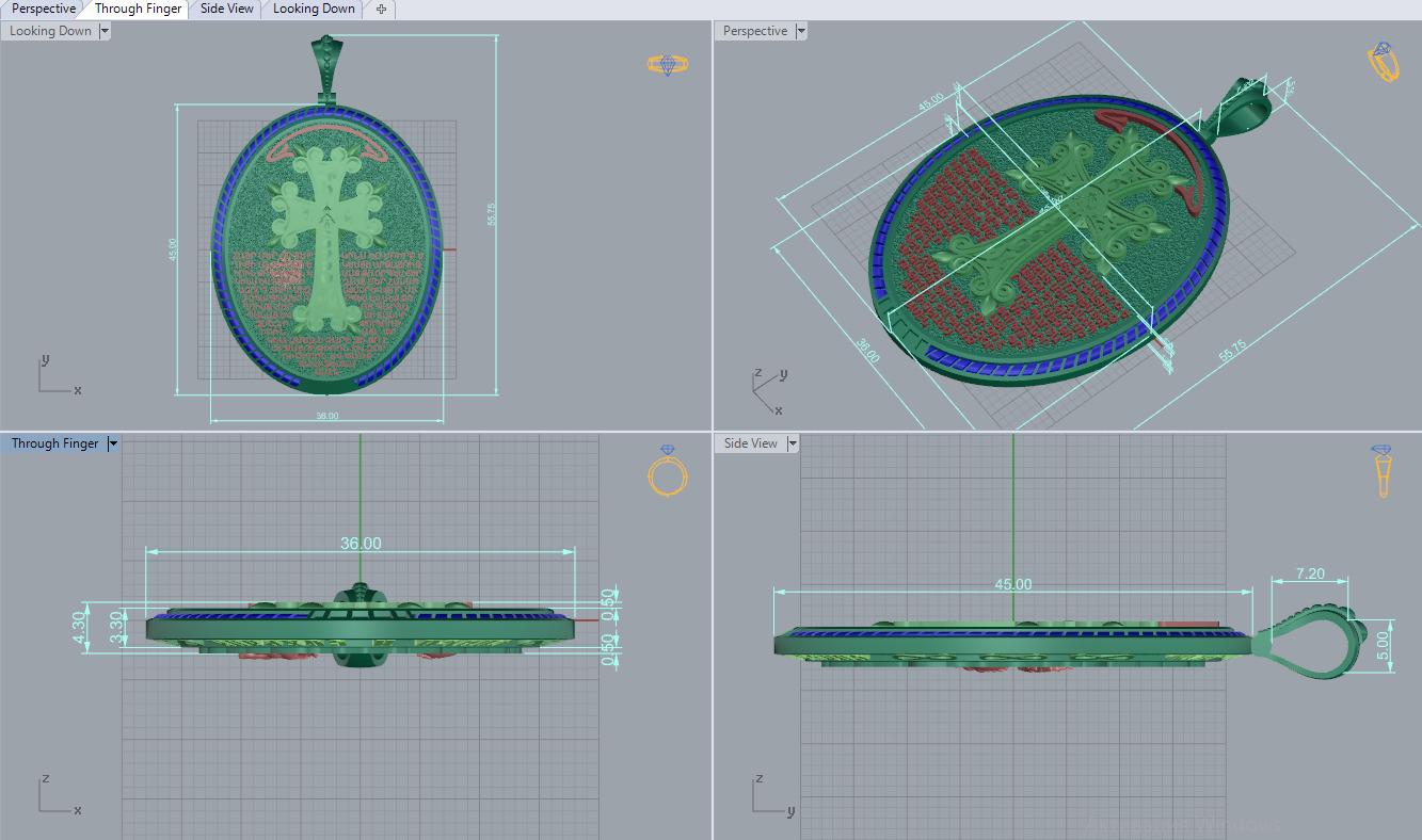 Cross Pendant 50209 3D print model_5