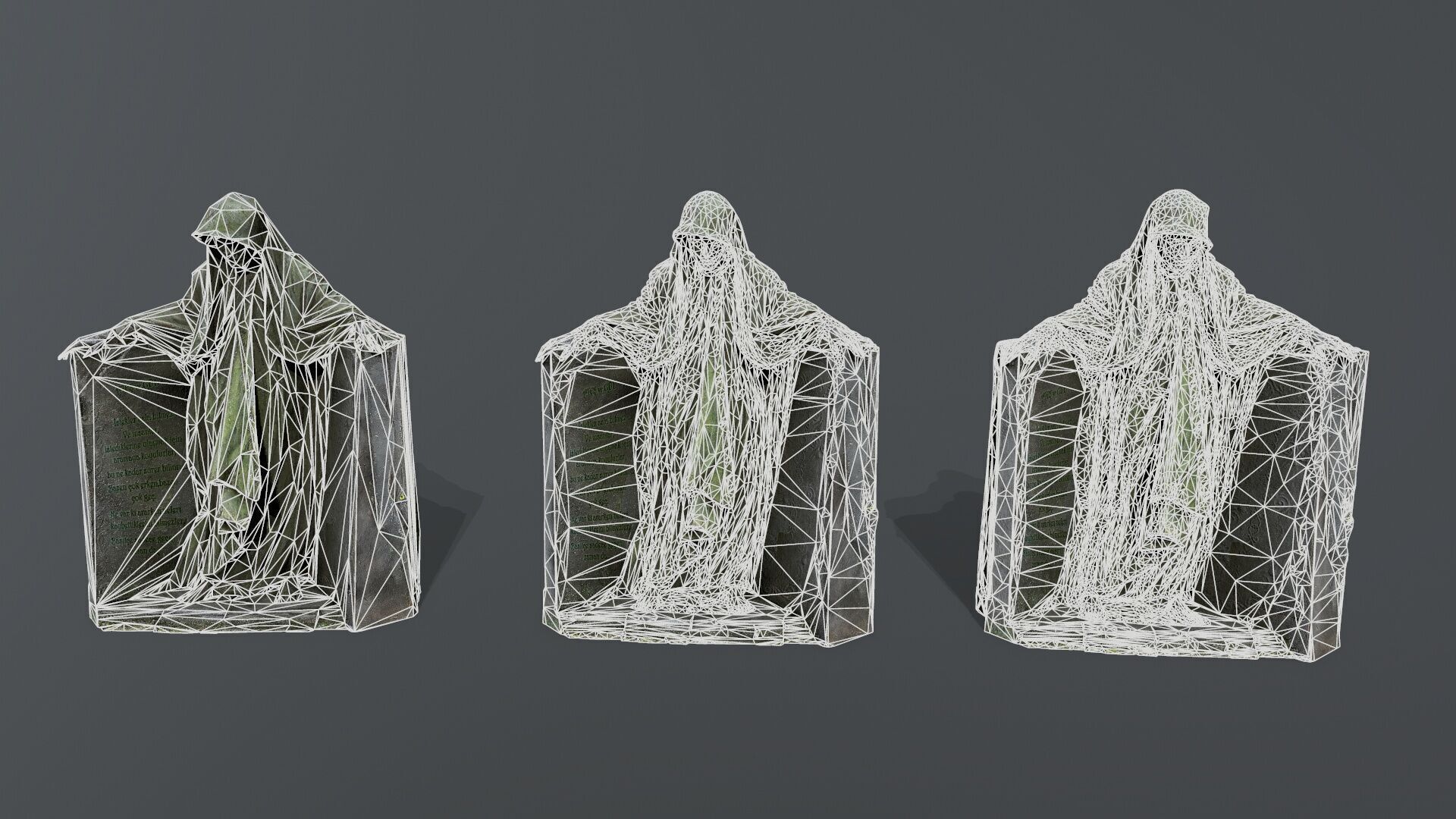 Dark statue Low-poly 3D model_14