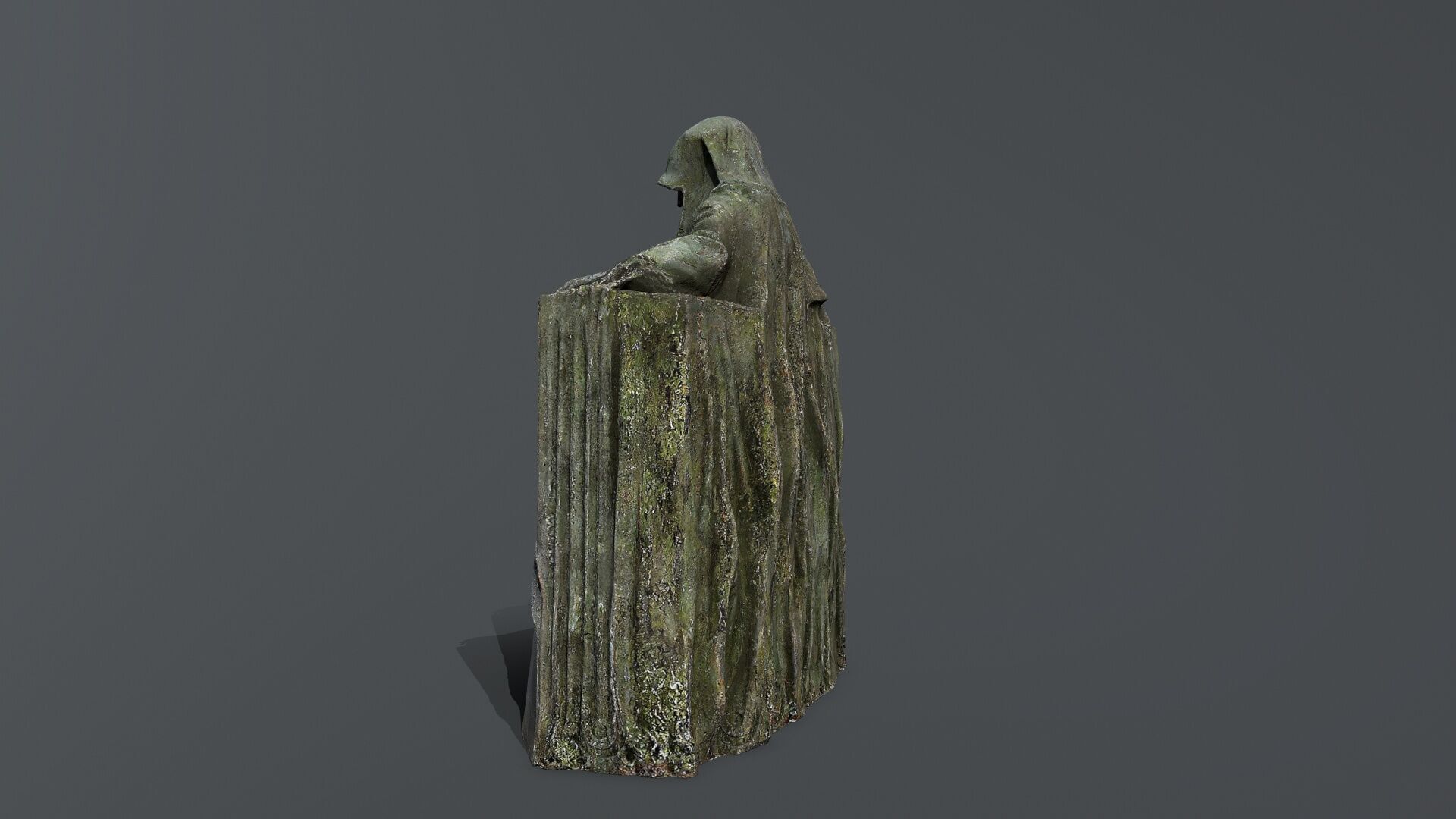 Dark statue Low-poly 3D model_9