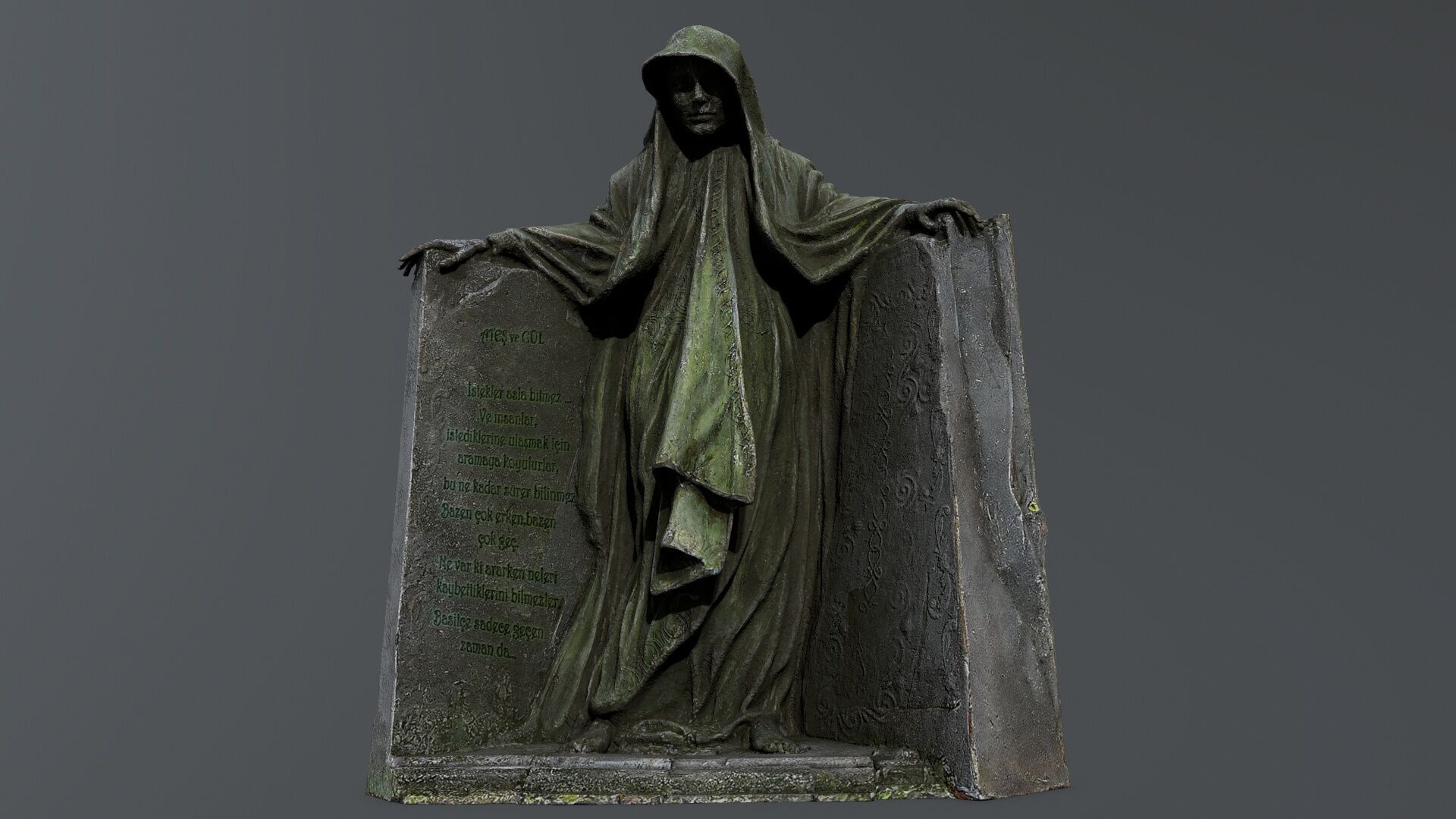 Dark statue Low-poly 3D model_1