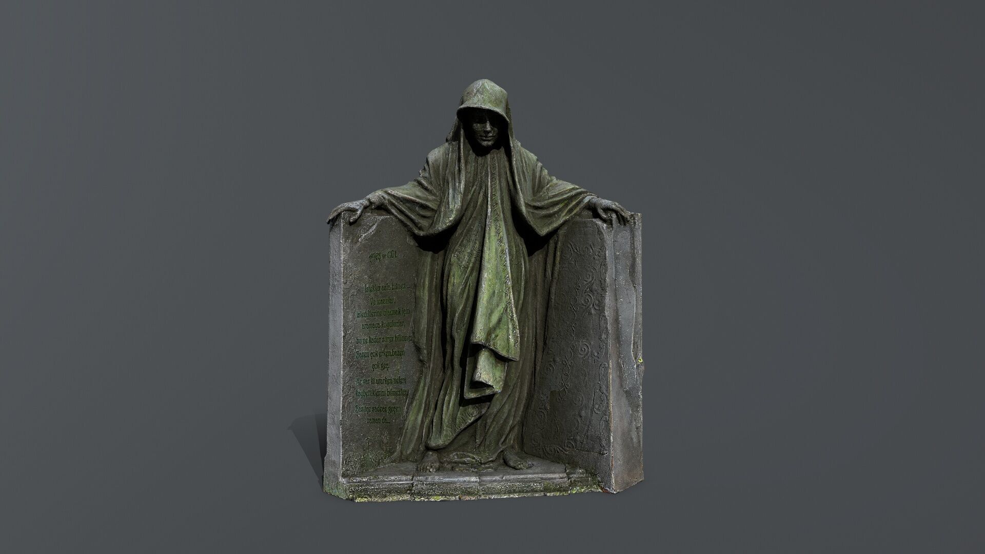 Dark statue Low-poly 3D model_12