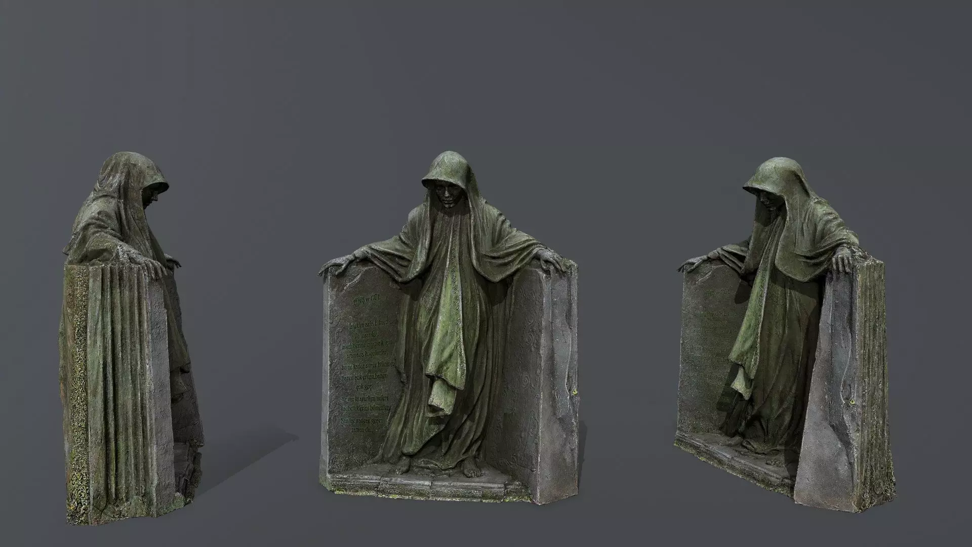 Dark statue Low-poly 3D model_0