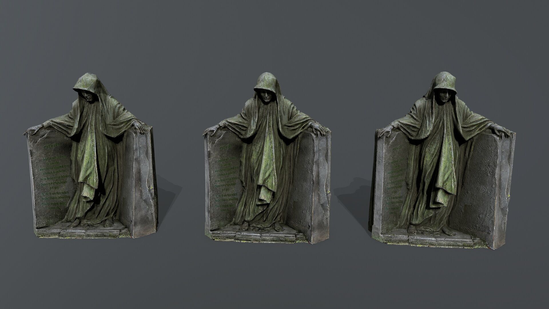 Dark statue Low-poly 3D model_13