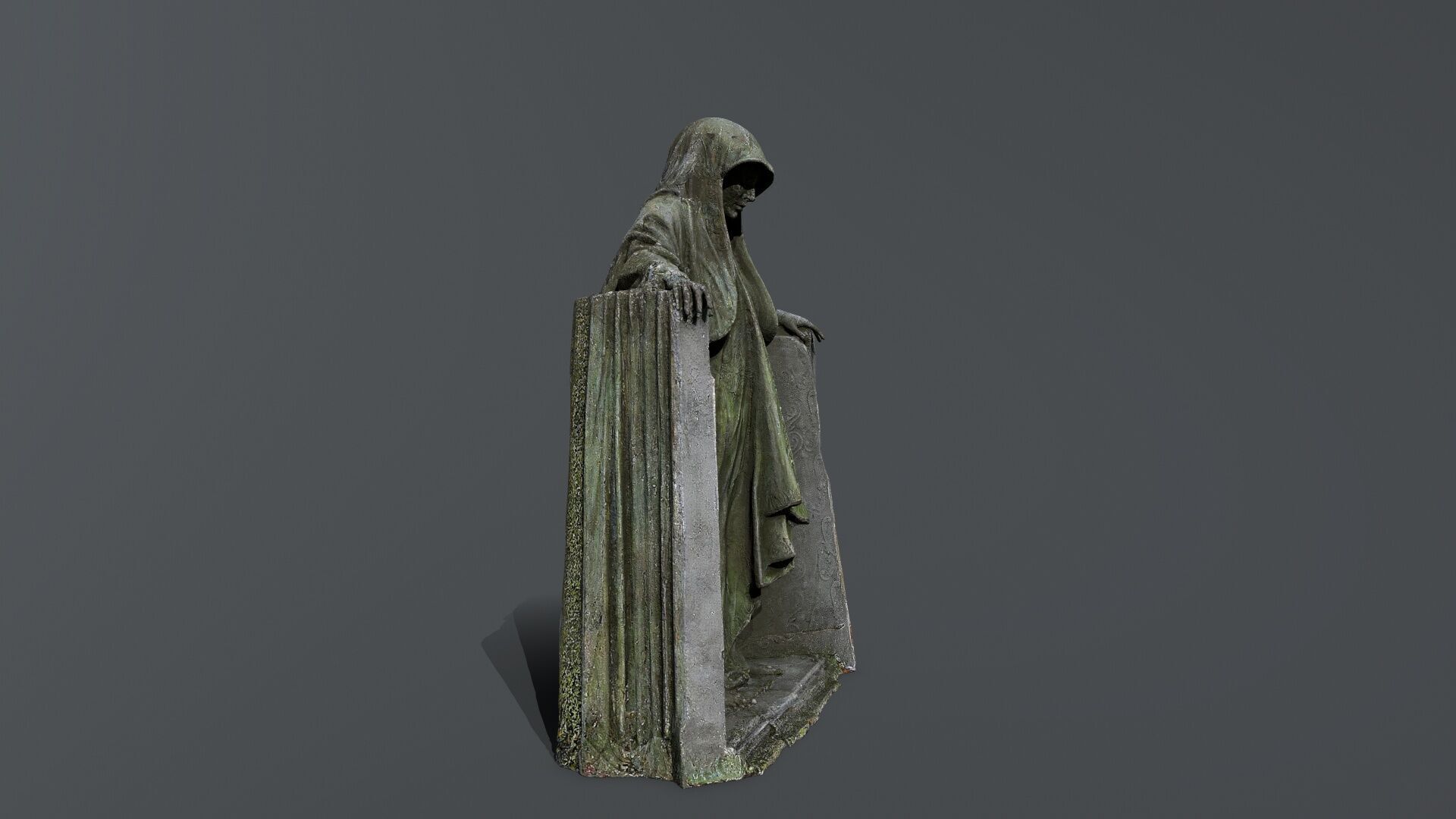 Dark statue Low-poly 3D model_5