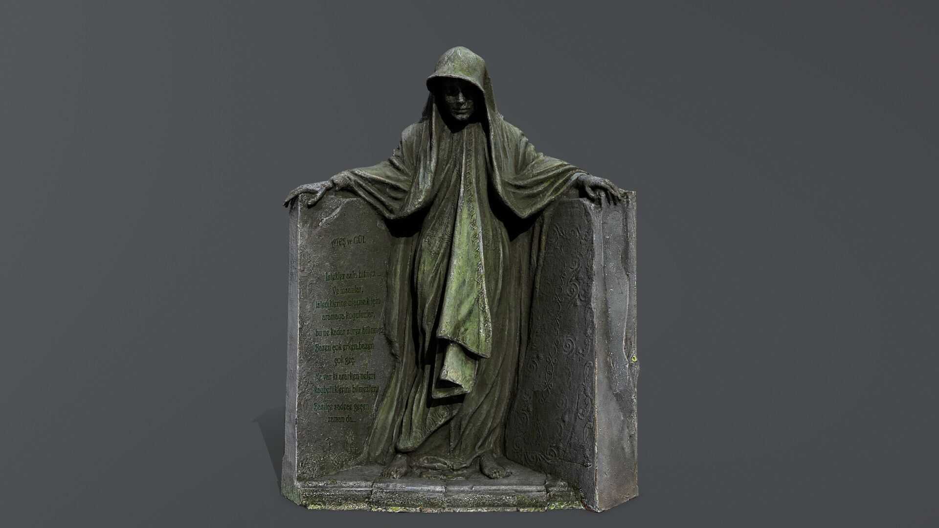 Dark statue Low-poly 3D model_2