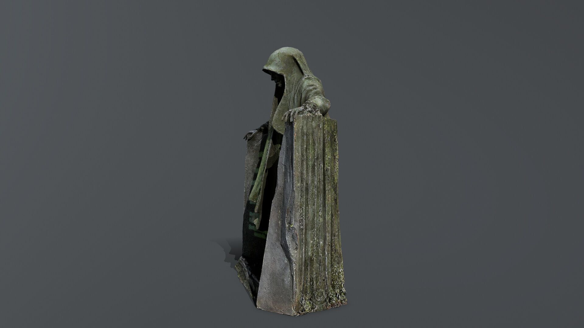 Dark statue Low-poly 3D model_10