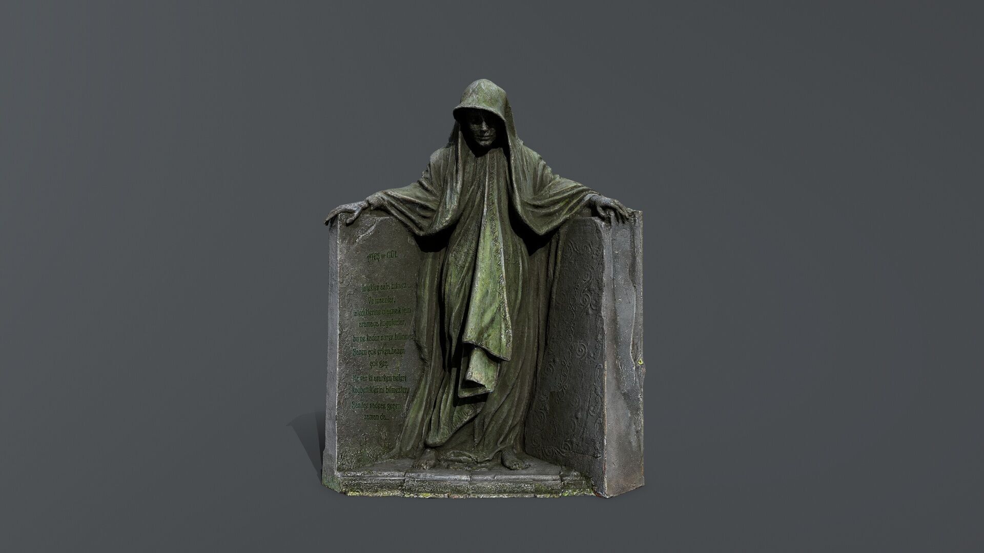 Dark statue Low-poly 3D model_3