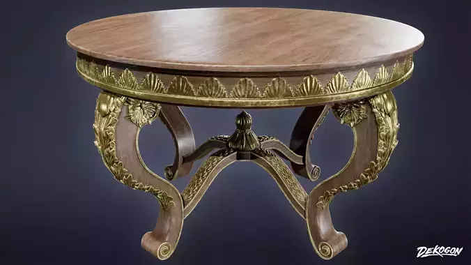 VICTORIAN - Table Circle Victorian 01 - LOW POLY AND NANITE