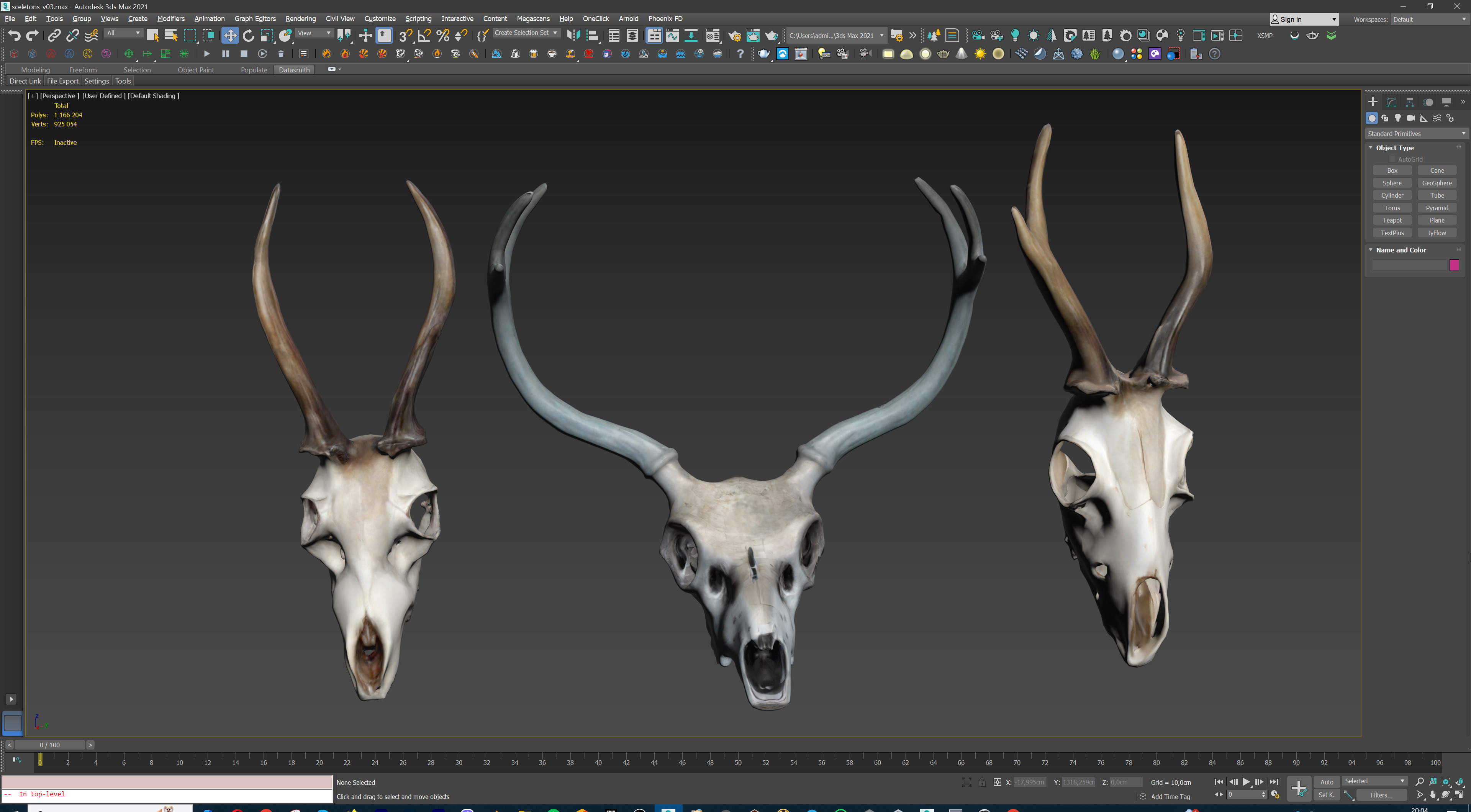 Ultimate Skeleton and Skull Pack - 62 game-ready lowpoly assets Low-poly 3D model_43