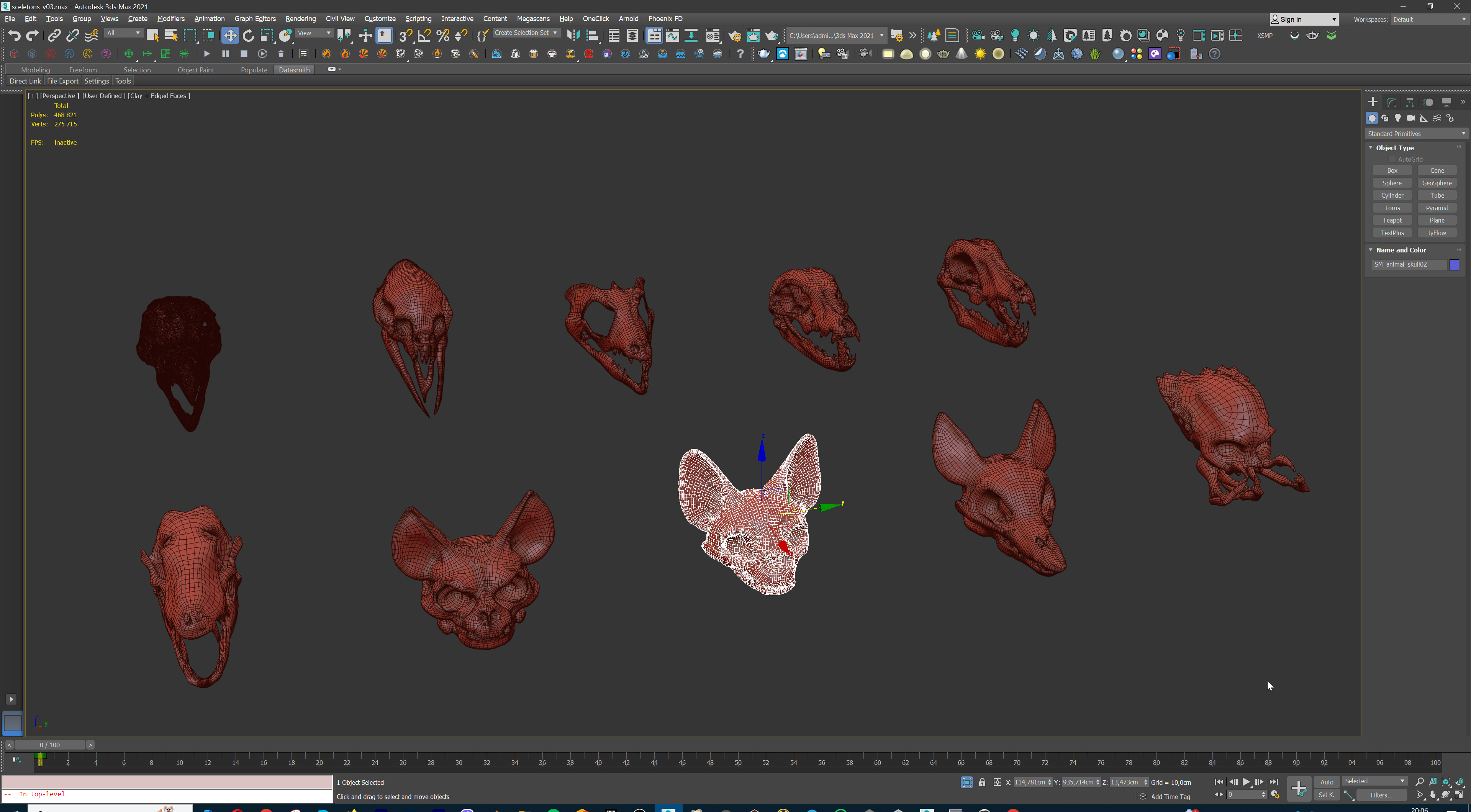 Ultimate Skeleton and Skull Pack - 62 game-ready lowpoly assets Low-poly 3D model_47