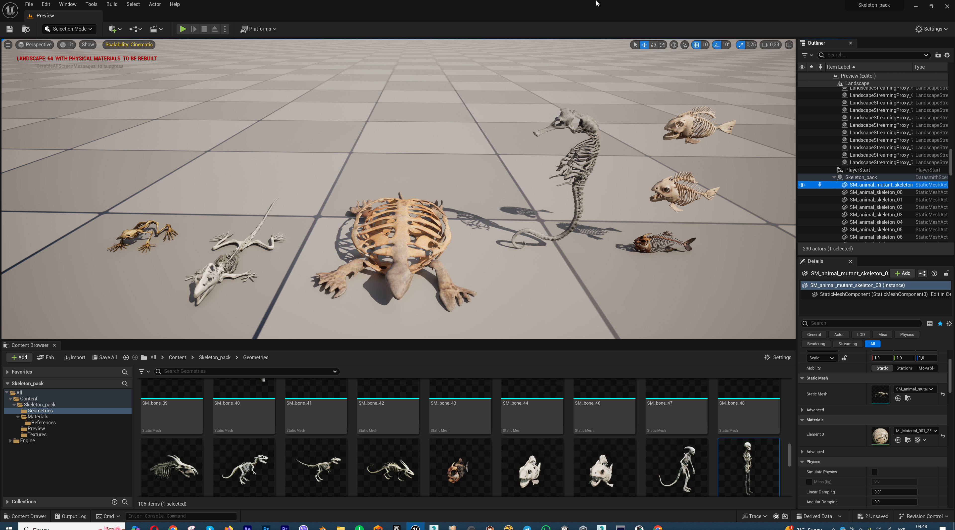 Ultimate Skeleton and Skull Pack - 62 game-ready lowpoly assets Low-poly 3D model_59