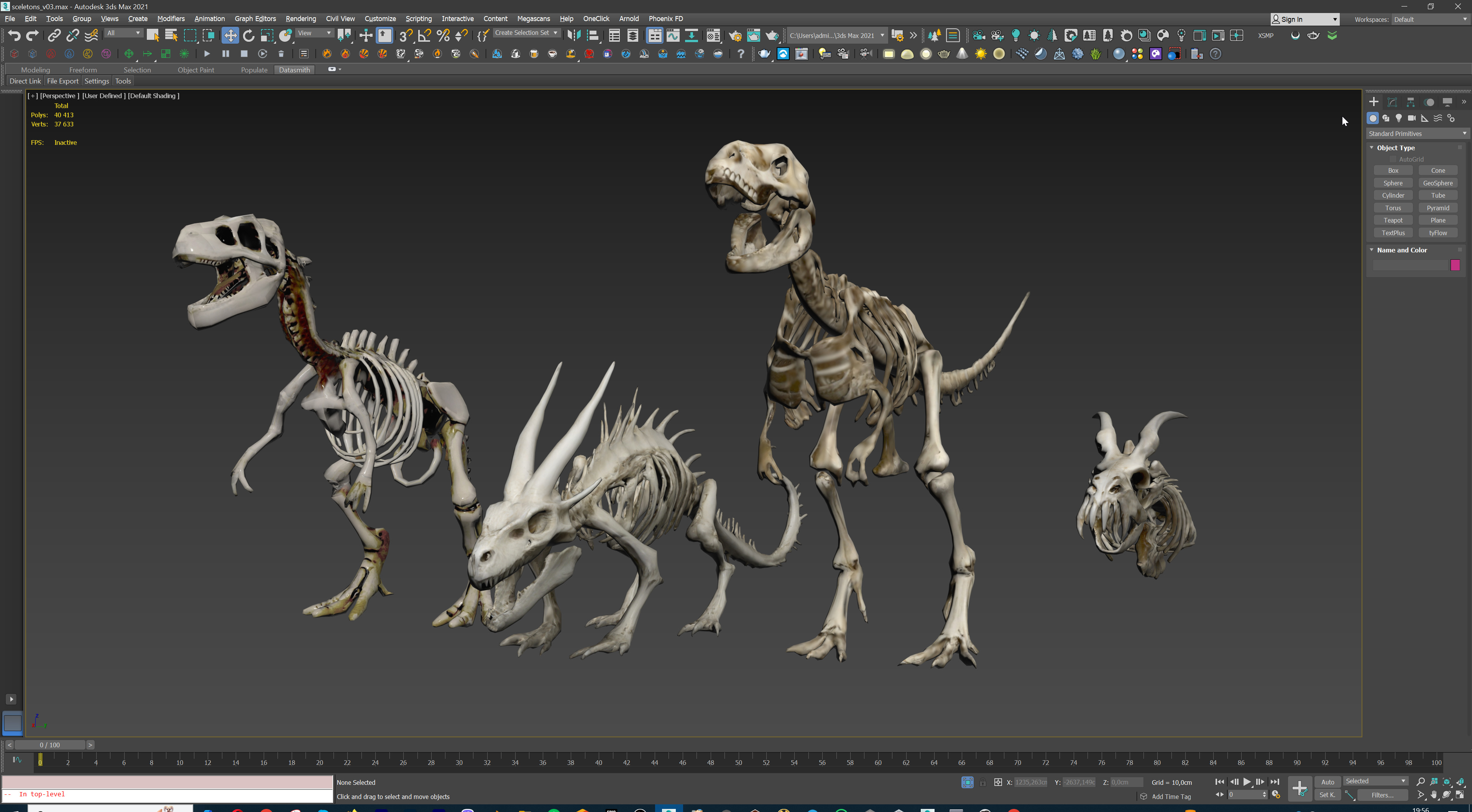 Ultimate Skeleton and Skull Pack - 62 game-ready lowpoly assets Low-poly 3D model_32