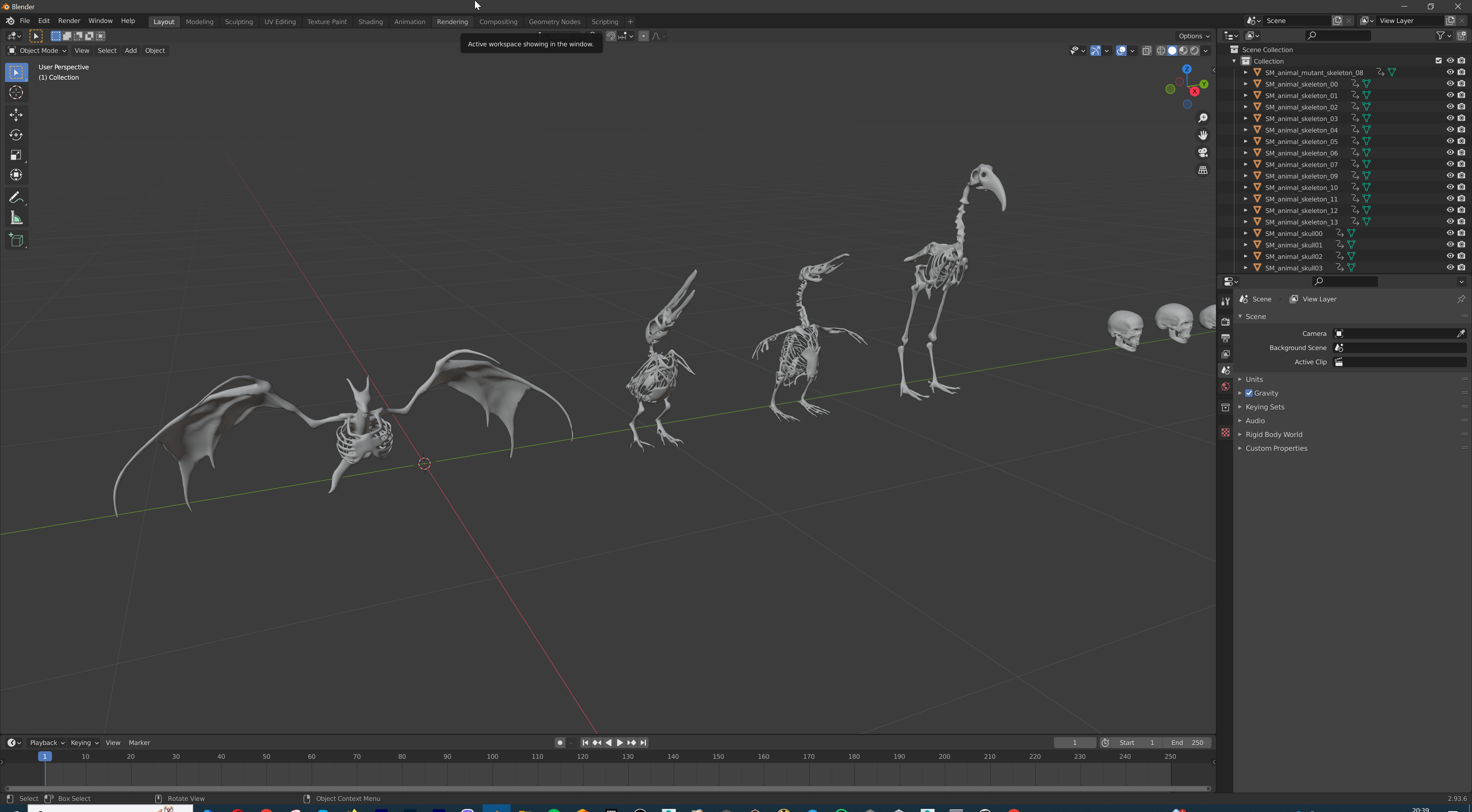 Ultimate Skeleton and Skull Pack - 62 game-ready lowpoly assets Low-poly 3D model_54