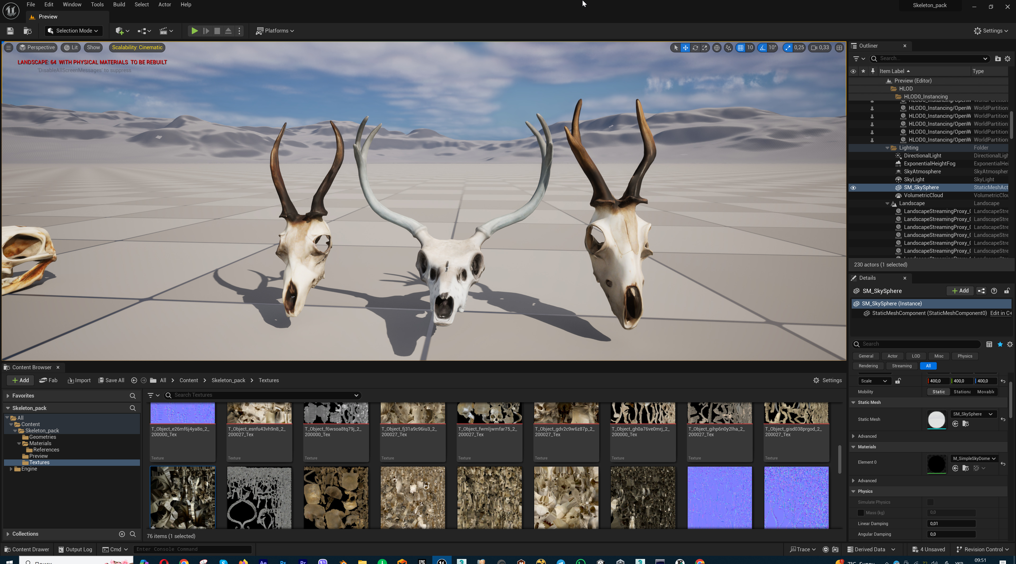 Ultimate Skeleton and Skull Pack - 62 game-ready lowpoly assets Low-poly 3D model_63